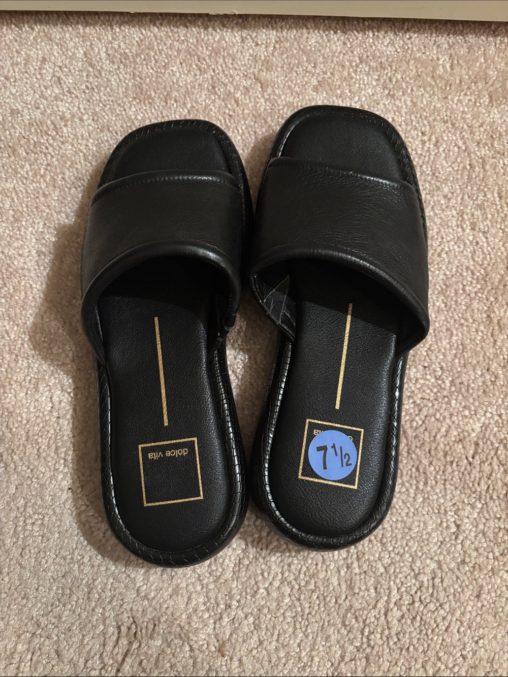 Dolce Vita Black Women’s Slide Sandals, NWT 7.5